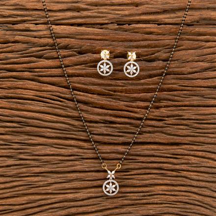 American Diamond Delicate Mangalsutra with Rhodium Plating 2 Tone Plating