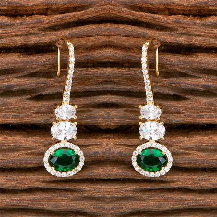 Cz Short Earring With Gold Plating