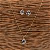 Cz Classic Pendant Set With Gold Plating