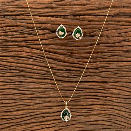 Cz Classic Pendant Set With Gold Plating