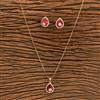 Cz Classic Pendant Set With Gold Plating