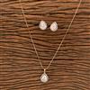 Cz Classic Pendant Set With Gold Plating