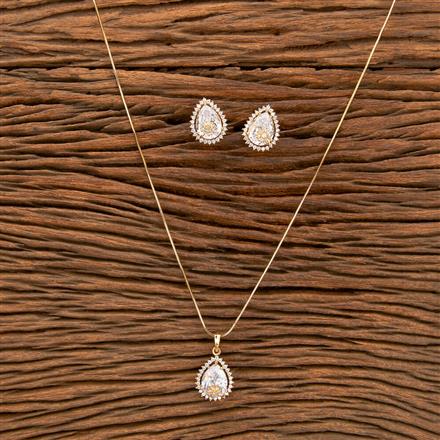Cz Classic Pendant Set With Gold Plating