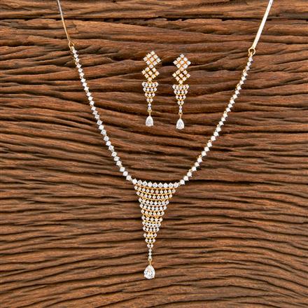 Cz Classic Necklace With Gold Rhodium Black Plating