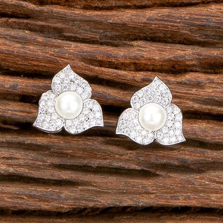 Cz Pearl Tops With Gold Rhodium Black Plating