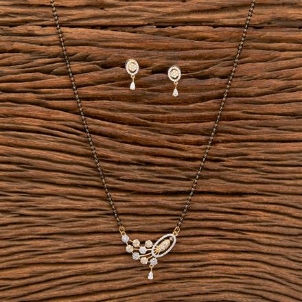 Cz Classic Mangalsutra With 2 Tone Rhodium Plating