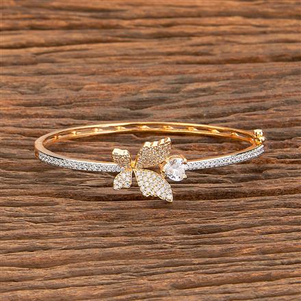 Cz Classic Kada With Rhodium Rose Gold 2 Tone Plating