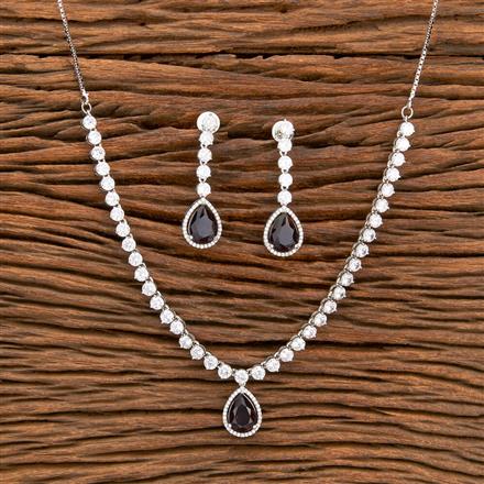 Cz Classic Necklace With Rhodium Plating
