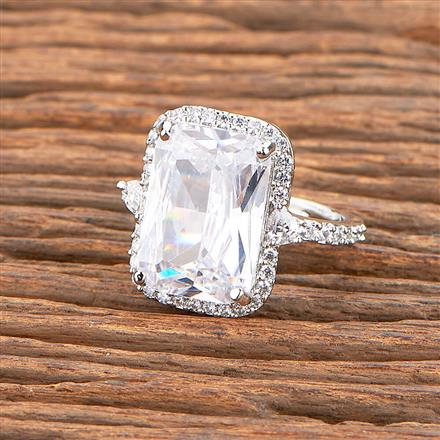 Cz Delicate Ring With Rhodium Plating