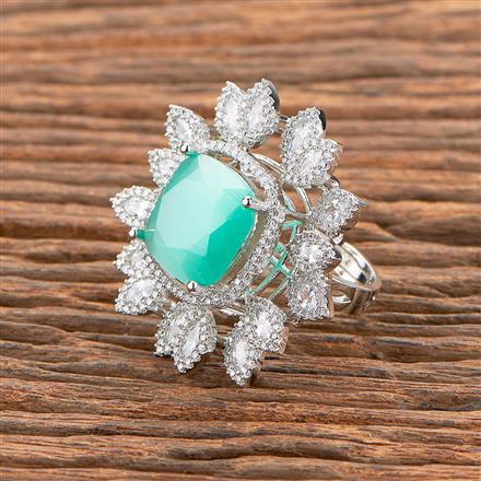 Cz Adjustable Ring With Rhodium Plating