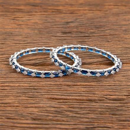 Cz Classic Bangles With Rhodium Plating