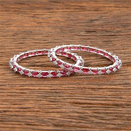 Cz Classic Bangles With Rhodium Plating