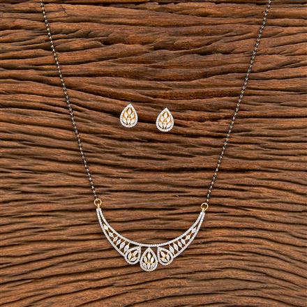 Cz Classic Mangalsutra With 2 Tone Rhodium Plating