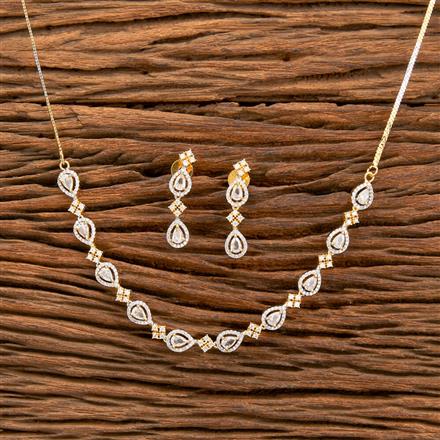Cz Classic Necklace With 2 Tone Plating