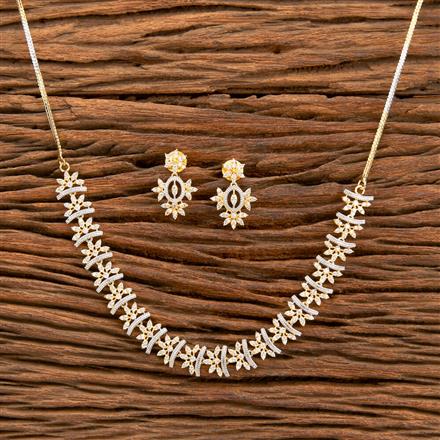 Cz Classic Necklace With 2 Tone Plating