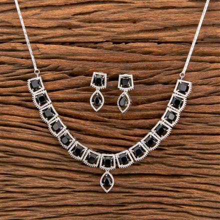 Cz Classic Necklace With Rhodium Plating