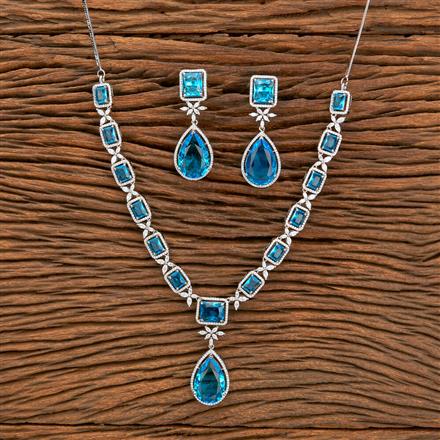 Cz Classic Necklace With Rhodium Plating