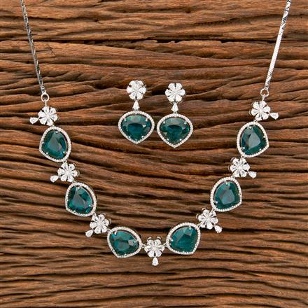 Cz Classic Necklace With Rhodium Plating