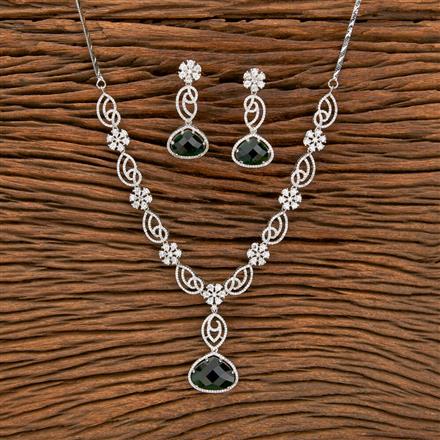 Cz Classic Necklace With Rhodium Plating