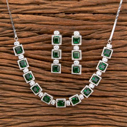 Cz Classic Necklace With Rhodium Plating