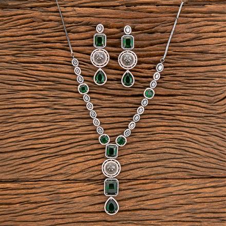 Cz Stone Necklace With Black Rose Plating