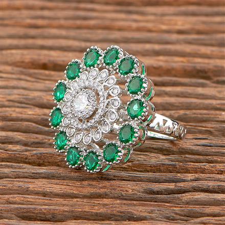 Cz Adjustable Ring With Rhodium Plating