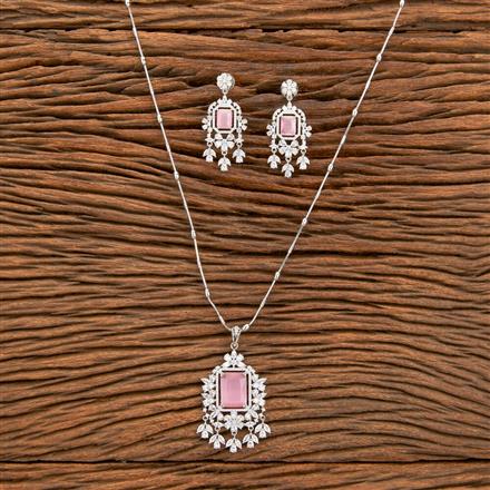 Cz Classic Pendant Set With Rhodium Plating