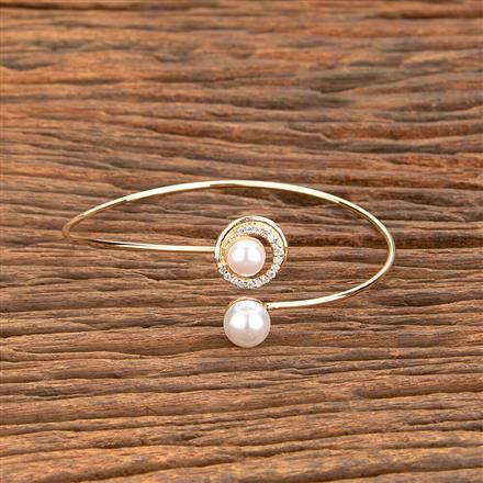 Cz Delicate Kada With Rhodium Gold Plating