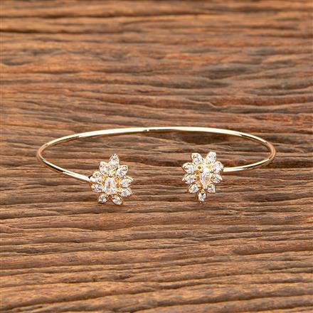 Cz Delicate Kada With Rhodium Gold Plating