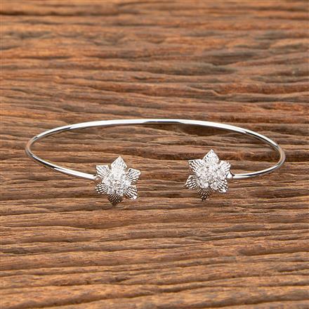 Cz Delicate Kada With Rhodium Gold Plating