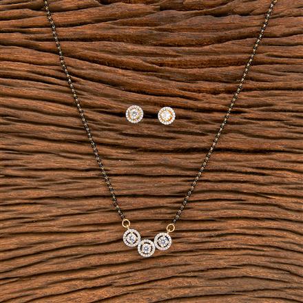 Cz Tanmaniya Mangalsutra With 2 Tone Rhodium Plating