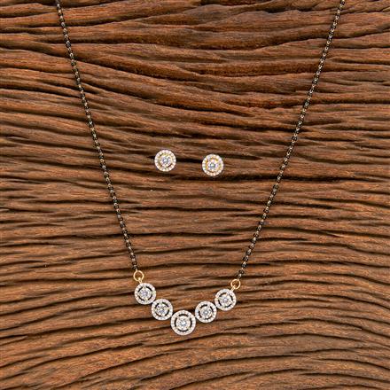 Cz Classic Mangalsutra With 2 Tone Rhodium Plating