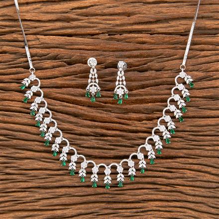 Cubic Zirconia Classic Necklace With Rhodium Plating