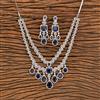 American Diamond Classic Necklace With Rhodium Plating