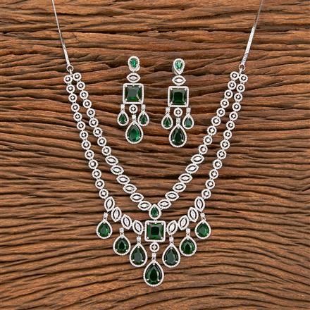 Cubic Zirconia Classic Necklace With Rhodium Plating