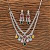 American Diamond Classic Necklace With Rhodium Plating