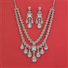 American Diamond Classic Necklace With Rhodium Plating