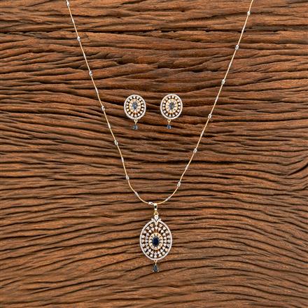 Cz Classic Pendant Set With 2 Tone Plating