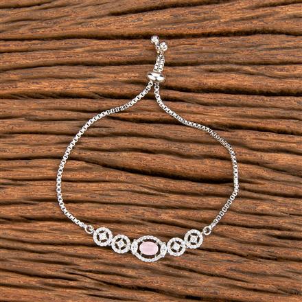 Cz Adjustable Bracelet With Rhodium Plating