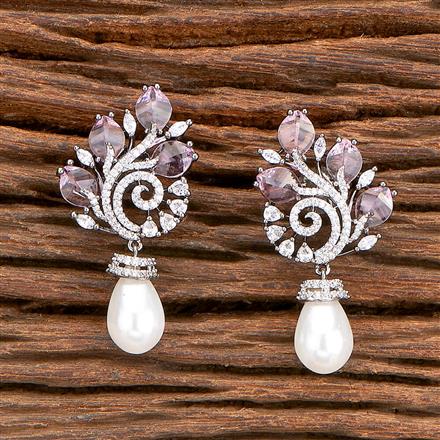 Cz Short Earring With Black Plating