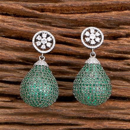 Cz Short Earring With Black Plating