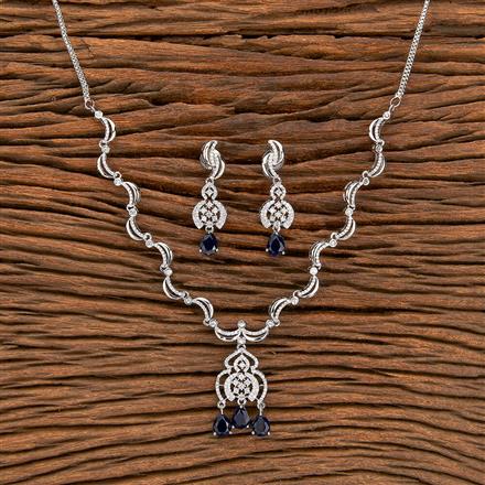 Cz Classic Necklace With Rhodium Plating