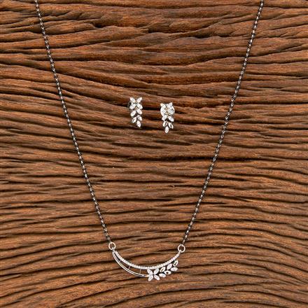 Cz Delicate Mangalsutra With 2 Tone Rhodium Plating