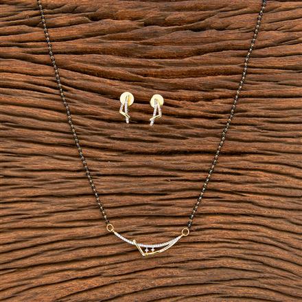 Cz Tanmaniya Mangalsutra With 2 Tone Rhodium Plating