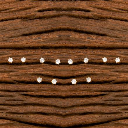 Cz Solitaire Earring With Rhodium Gold Plating