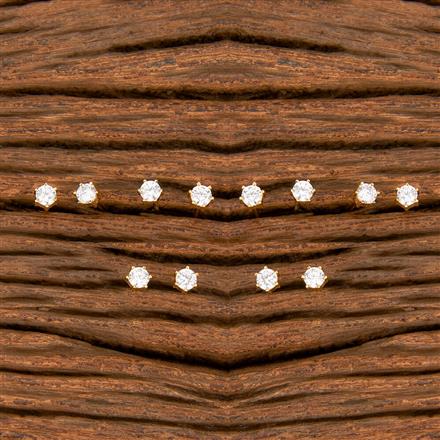 Cz Solitaire Earring With Rhodium Gold Plating