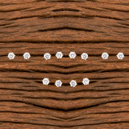 Cz Solitaire Earring With Rhodium Gold Plating