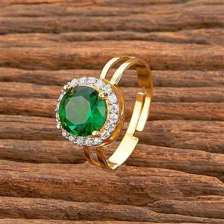 Cz Adjustable Ring With 2 Tone Plating