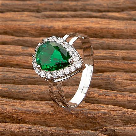 Cz Adjustable Ring With Rhodium Plating