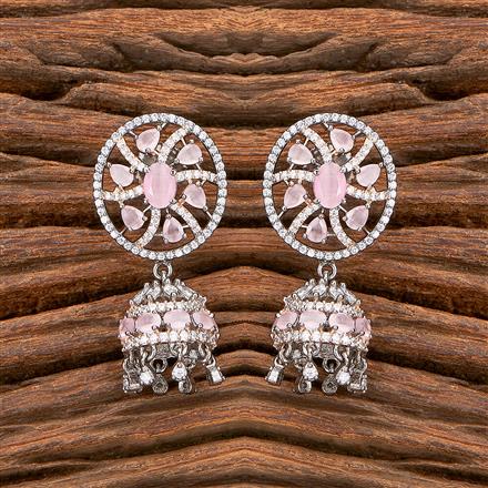 Cz Jhumki With Black Plating